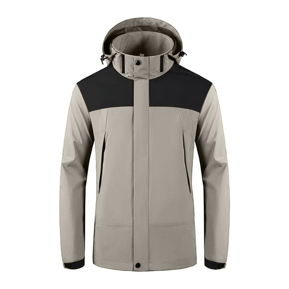 EQWLJWE Light Breathable Jacket Zipper Pocket Men Hooded Coat Outdoor Hiking Wear Long Sleeve Youth Outdoor Sports Wear Outwear Jackets Winter Jackets for Men Clearance