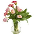 thumbnail image 2 of Nearly Natural Calla Lily & Tulips Artificial Arrangement in Decorative Vase, 2 of 3
