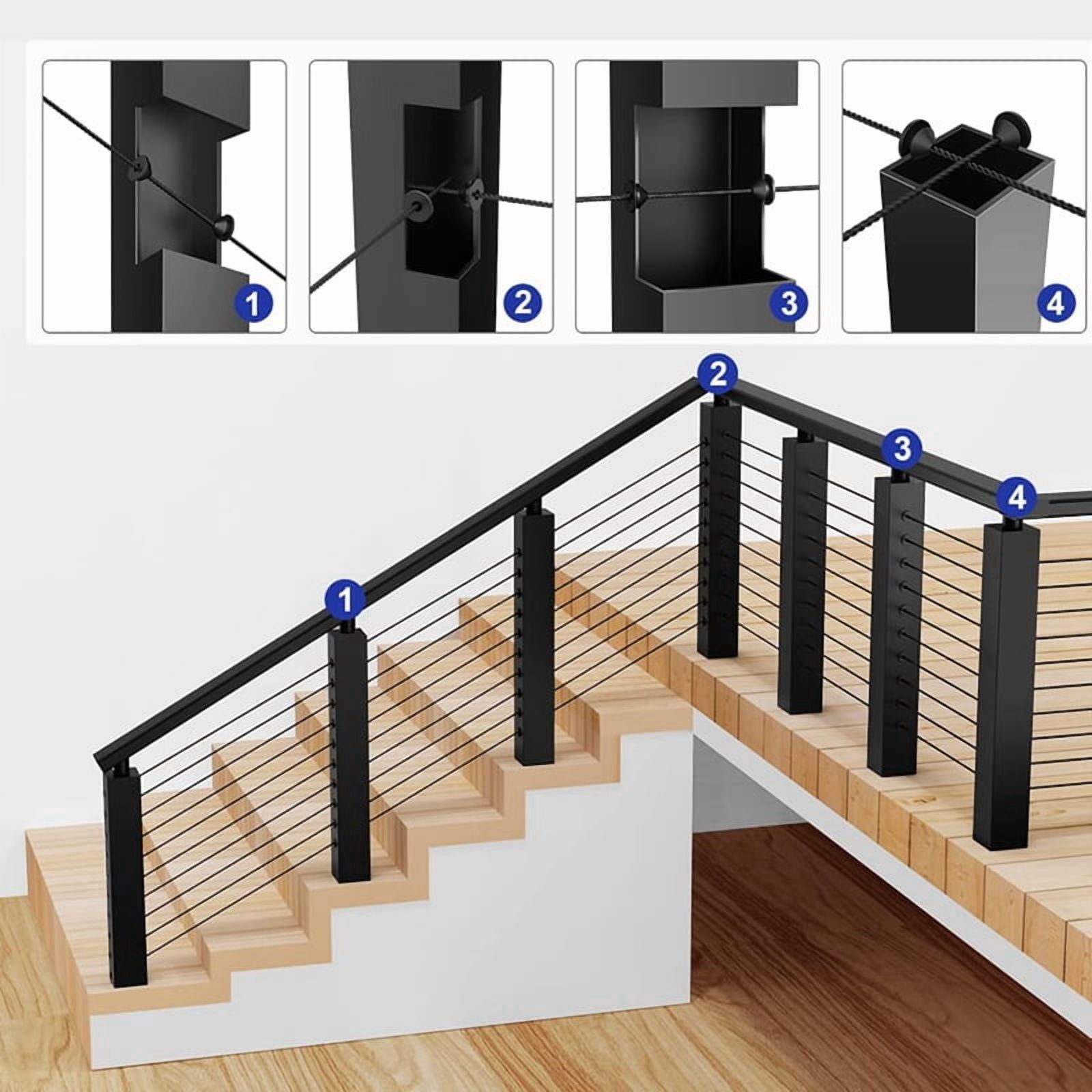 300Pcs Cable Railing Rubber Grommets for 1/8in 5/32in 3/16in Cables for Cable Railing Posts, 1/8in Cable Railing Grommet