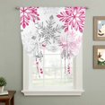 thumbnail image 2 of Pink Grey Christmas Snowflakes Balloon Curtains for Living Room/French Door, Winter Xmas Textured Tie Up Curtains 63 Inch Length Energy Saving Kitchen Curtains Shades for Windows 42"x63", 2 of 8