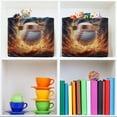 thumbnail image 6 of Baseball Water Fire Foldable Storage Basket for Shelves, Collapsible Sturdy Storage Bin with Handles, Canvas Storage Cube for Organizing Closet 2PC Home Decor, 6 of 7
