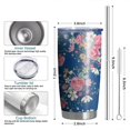 thumbnail image 6 of 20 Oz Pioneer Flower Coffee Tumbler Double Wall Insulated Stainless Steel Water Bottle | Metal Reusable Thermoses Flask with Cup Cap | Leak & Sweat Proof with Anti-Dust Lid, 6 of 7