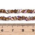 thumbnail image 4 of 20strands Electroplate Transparent Glass Beads Strands Triangle Faceted Sienna 3~3.5x4~4.5x4~4.5mm Hole 0.8mm about 121~131pcs/strand 14.37~15.35 inch, 4 of 4