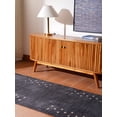 thumbnail image 3 of Rugsotic Carpets Hand Knotted Wool Area Rug 2'6''x6' Charcoal Contemporary Runner Indoor Rug for Living Room, Bedroom Antimicrobial L00530, 3 of 6