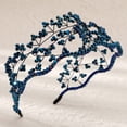 thumbnail image 5 of Miallo Handmade Blue Crystal Hair Hoop, Sparkling Beaded Wedding Guest Headband, Elegant Sapphire Tone Hair Jewelry, 5 of 6