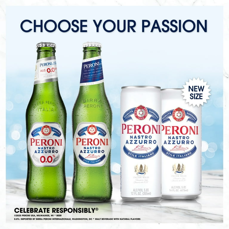 Peroni Nastro Azzurro Italian-Style Lager Beer, 6 Pack, 12