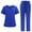 Royal Blue, variant on LYMAYTER Women's Colorblocking Nurse Uniform Medical Uniform Short Sleeve Nurse Uniform Quick-Dry Medical Uniform S-2XL