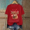 thumbnail image 6 of COMVALUE Womens Highland Cow Shirt Cute Cowgirl Tshirt Cattle Bella Graphic Tees Casual Short Sleeve Summer Tops (Red, M), 6 of 6