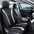 thumbnail image 3 of Coverado Car Seat Covers, Faux Leather with Carbon Fiber Front Car Seat Protectors, 4 Pieces Universal Fit for Most Cars SUV Trucks, Black&White, 3 of 10