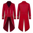 thumbnail image 2 of Tailcoat Tuxedo Jacket, Pirate Coat, Frock Coat Magician, Vampire Costume, Mens Pirate Coat Steampunk Tailcoat Halloween | Medieval Gothic Vampire Frock Coat, Joker Costume , Theme Party, Red L, 2 of 7