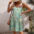 thumbnail image 3 of Women Sundress with Pockets 2025 Funny Floral Print Baggy Sleeveless A-line Dress Flowy Casual Tank Dresses for Beach, 3 of 5