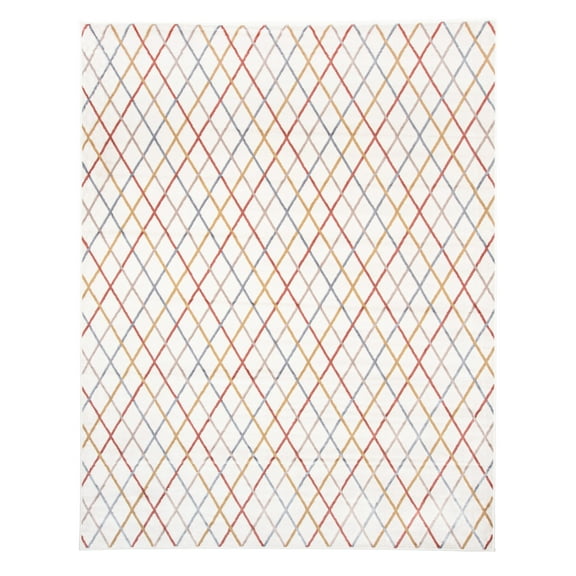 Superior Modern Transitional Diamond Trellis Area Rug, Bone, 8' x 10'