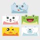 thumbnail image 1 of Tarjetas de invitación en blanco de animales bonitos para niños, carta de mensaje para fiesta de cumpleaños, papel de Panda, cerdo, oso, suministros para Baby Shower, 10 piezas, 1 of 4