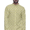 thumbnail image 4 of Atasi Printed Long Sleeve Kurta For Men Button Down Cotton Slub Ethnic Shirt, 4 of 5