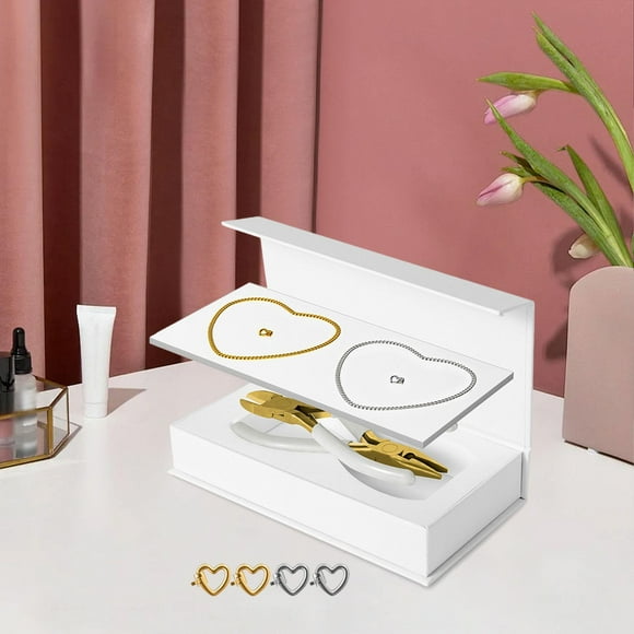 Kit de pulsera permanente, manualidades DIY, moda informal para siempre, herramientas para hacer joyas, regalo del Día de San Valentín para compromiso 1 Plata 1 Oro