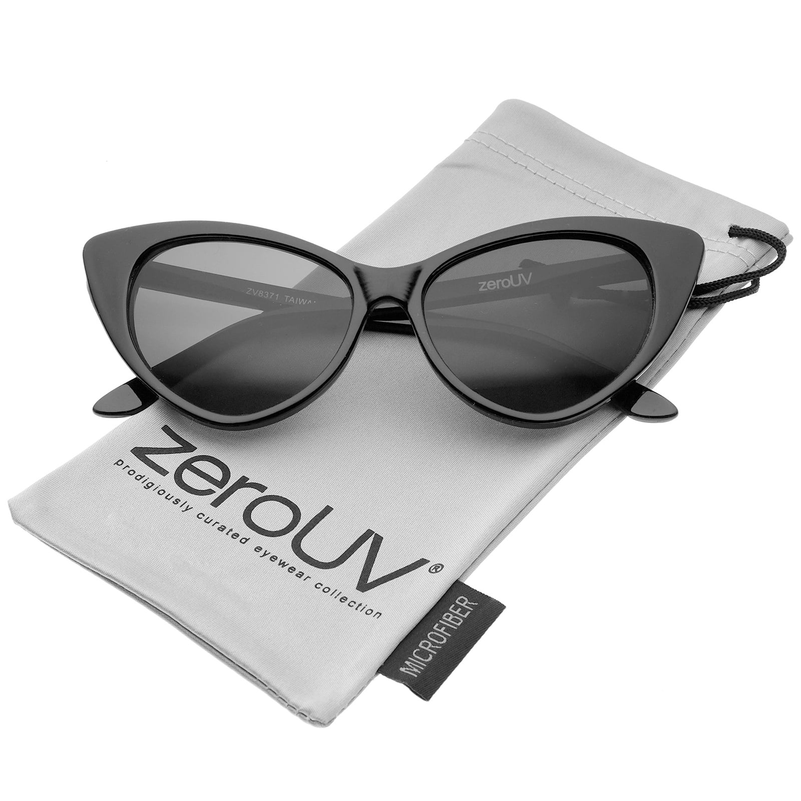 Zerouv Zerouv Womens Retro Oversized High Point Cat Eye Sunglasses 