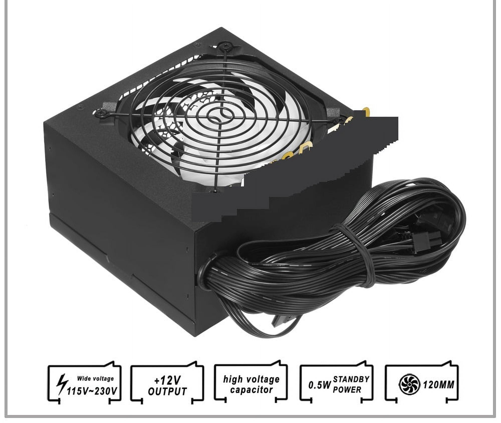 Power Supply for PC, 500W Rated / ; 500w Source for Pc Gamer Gaming Computer ,Voltage Consistency