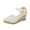 White, variant on Utoimkio Platform Sandals for Women Plus Size Womens Closed Toe Wedges Shoes Platform Slingback Mid Low Heel Canvas Dress Sandals