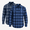 Blue Multi Pld/Blue Buffalo, variant on George Men's and Big Men's Double Pocket Flannel Shirt, 2 Pack, Sizes XS-3XLT