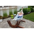 thumbnail image 3 of Sol Living Brazilian Patio Hammock Cotton Hammock Double Hammock for Two People Outdoor Patio Swing Chair Hand Woven Mayan Hammock Use Inside Outside Backyard Decor Porch Swing - Blue Stripes, 3 of 7