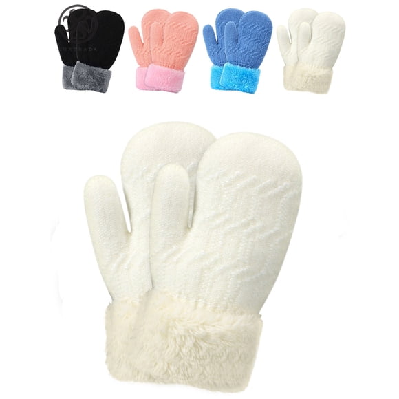 Guantes de invierno Luxtrada para bebés, niños pequeños, recién nacidos, unisex, bonitos y cálidos, con forro polar grueso y térmico para niños y niñas (0 a 36 meses)