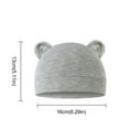 thumbnail image 2 of EnJoCho 6 Pieces Baby Solid Cotton Hat Bear Ears Caps Toddler Boy Girl Hats Caps for 0 3 Months Baby Kids Super Adorable Head Wear Gifts, 2 of 2