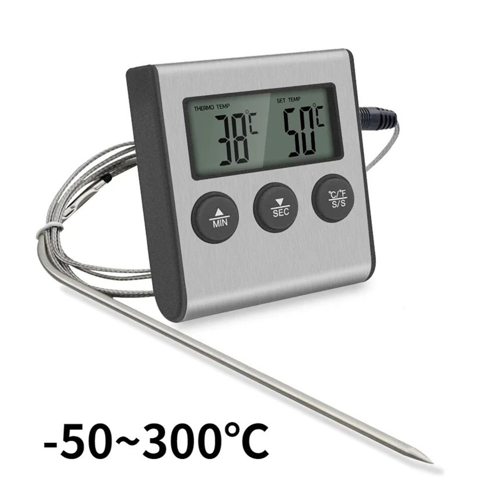 Digital Remote Wireless Food Kitchen Oven Thermometer Probe Oven Meat Timer  Temperature