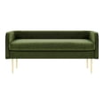 thumbnail image 3 of NPD Furniture Marsha 19" Velvet Fabric & Steel Bench in Dainty Green/Gold, 3 of 12