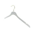 thumbnail image 3 of Nahanco 17” NAHANCO SlimLine Wooden Shirt/Dress Hanger - High Gloss White W/Gold, 3 of 5