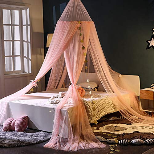HOMEJYMADE Princess Crown Bed Canopies,Mosquito net Bed Canopy Girls Bedding Hanging Decoration-A