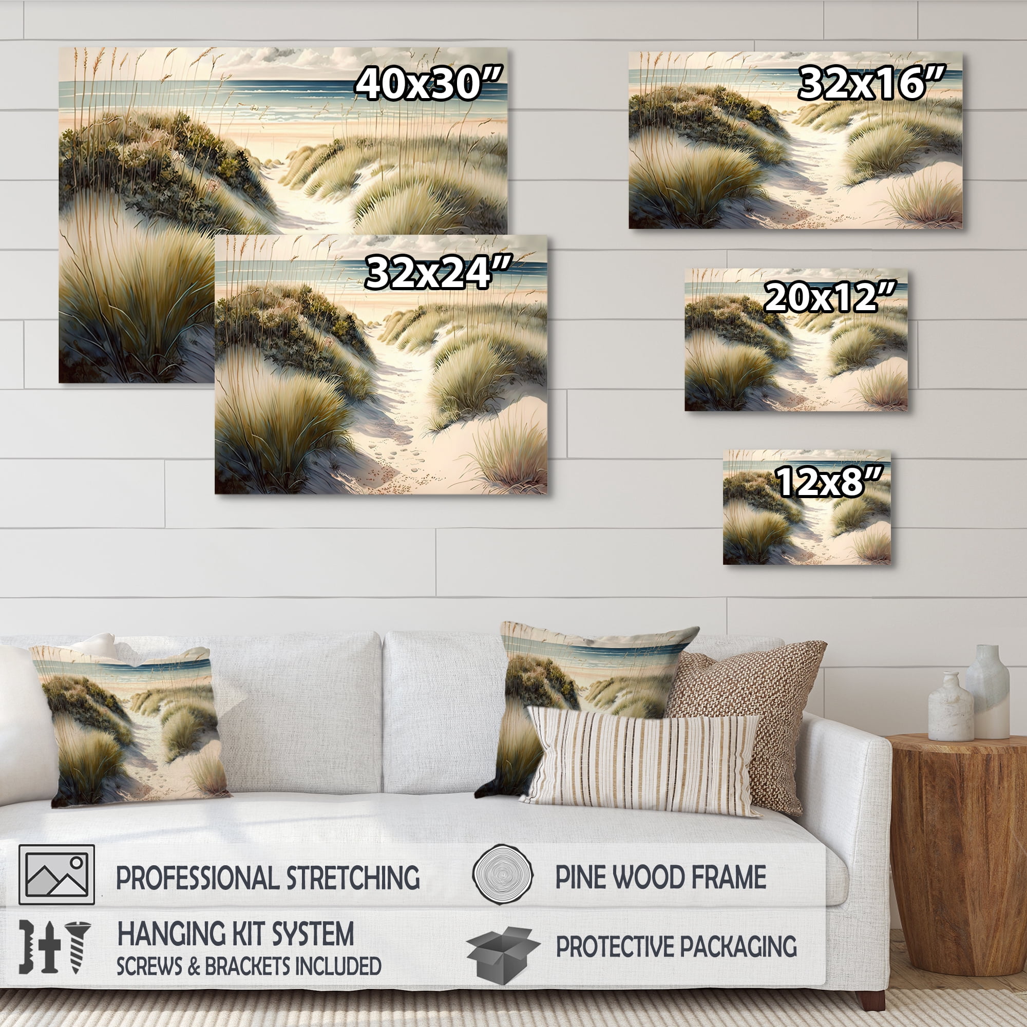 Designart Walkway To The Beach VII Canvas Wall Art