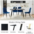 thumbnail image 4 of NORDICANA Dining Table Set for 4,Classic Faux Wood Rectangular Dining Table with 4 Upholstered Velvet Dining Chair Space Saving for Apartment, 4 of 7