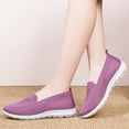 thumbnail image 2 of Vedolay Women Cute Sneakers Women's Leisure Shoes Flat Nurse Shoes Comfortable Walking Knit Loafer Sneaker,Purple 6.5, 2 of 5