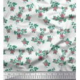 thumbnail image 1 of Soimoi Tissu en Jersey de Coton Imprimé Feuilles & Roses au Mètre 58 Pouces de Large, 1 of 3