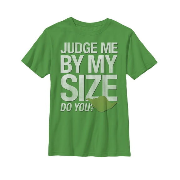 Boy's Star Wars Yoda Judge Me By My Size Graphic Tee Kelly Green Medium