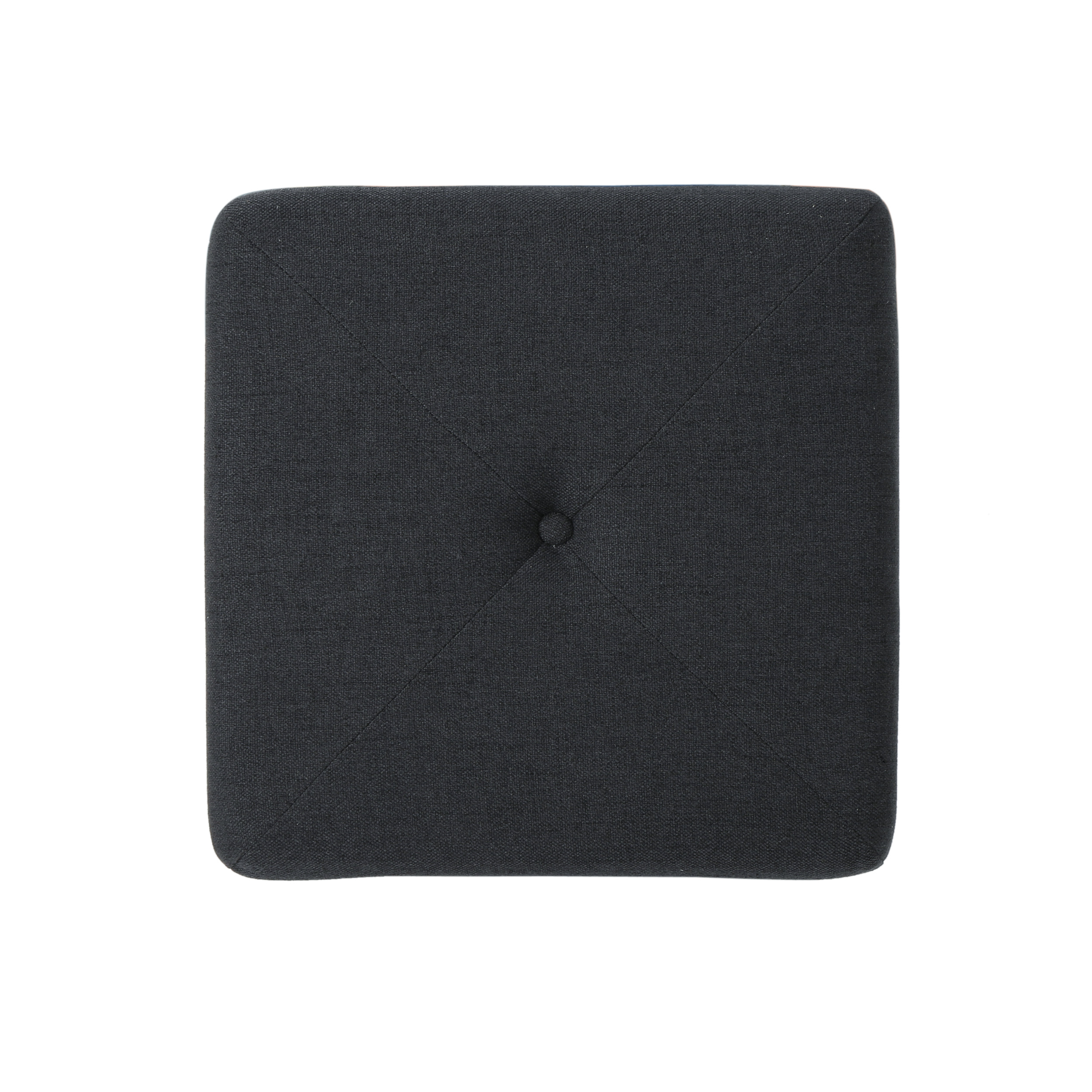 Noble House Brandon Fabric Square Ottoman,Dark Charcoal