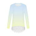 thumbnail image 5 of aohooy Cool Girl Tops Gradient Solid Long Sleeve Crewneck Tunic Lace Trim Hem Trendy Blouses Cute Fall Pullover Loose Soft Shirts Yellow,4-5Years, 5 of 6