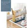 thumbnail image 3 of Telescopic Sink Storage Rack, Adjustable Dish Rack, Kitchen Sink Drainage Basket With Cleaning Sponge (gray), 3 of 5