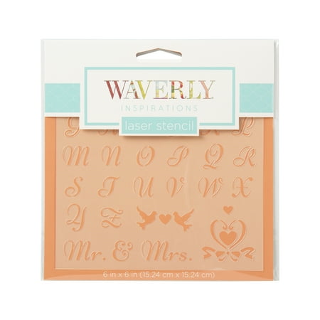 Waverly Inspirations Plastic Stencil, Alpha Fancy, 6 in x 6 in, 1 Piece