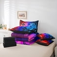 thumbnail image 5 of Red Blue Gaming Comforter Set 7 Piece Bed in a Bag Twin,Gamer Bedding Sets Neon Lights Abstract Geometry Sheet Set with Comforter Gamer Room Decor, 5 of 5