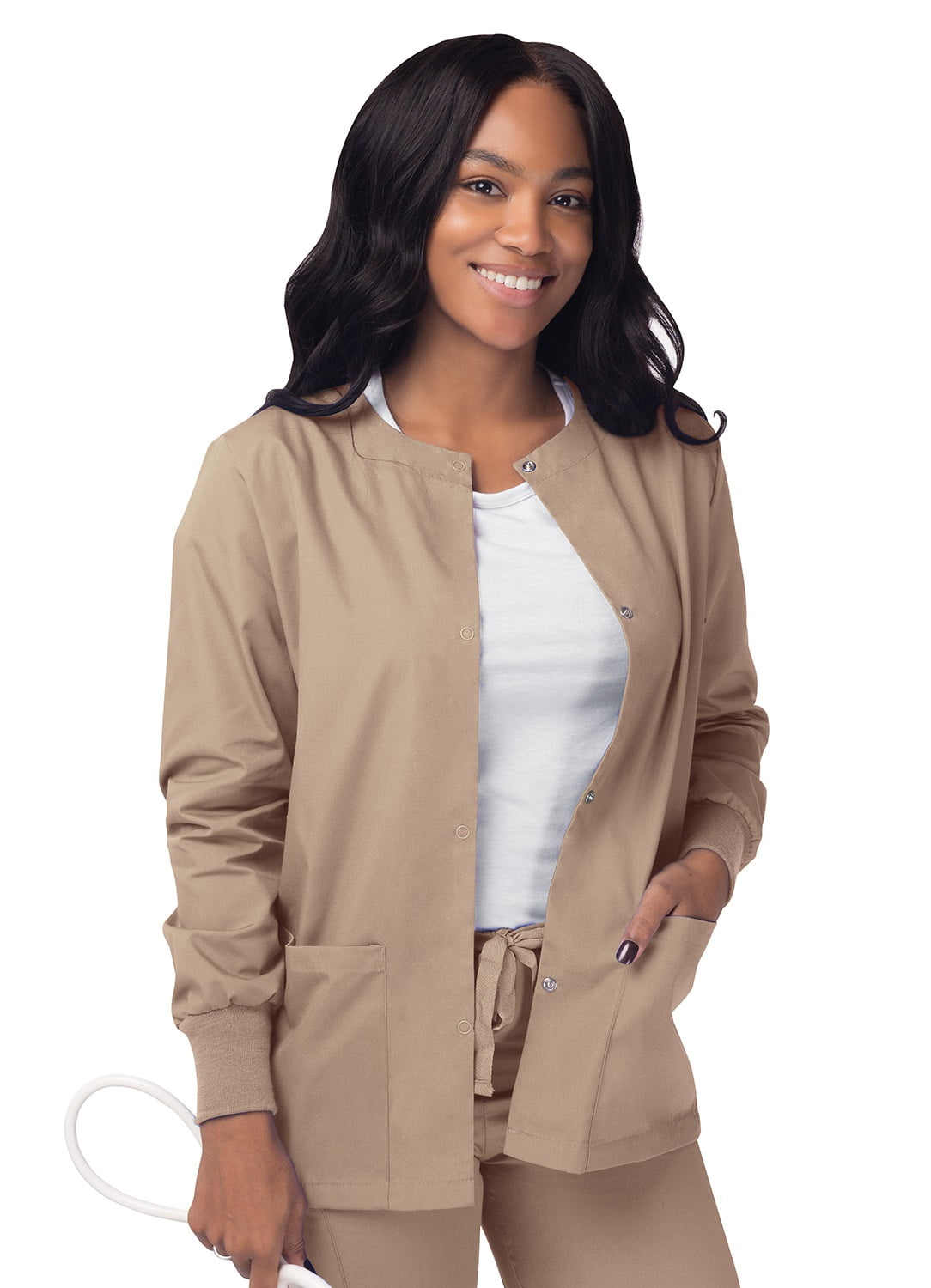 Up Jacket Front Snap Warm SIVVAN Scrubs for Women