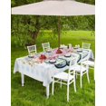 thumbnail image 3 of Spring Floral Outdoor Tablecloth - 60x102 Inch Rectangle Dining Table Cover, Blue Checkered Summer Botanical Watercolor Waterproof Outdoor Table Cloth with Umbrella Hole & Zipper for Patio, 3 of 5
