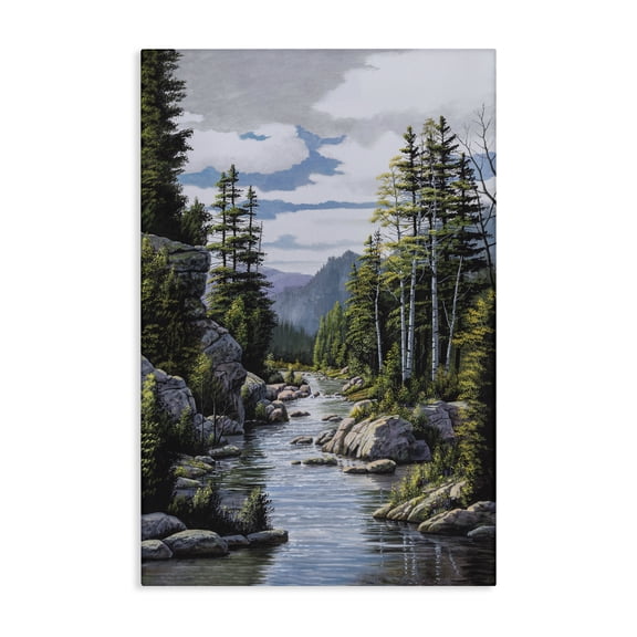 Stupell Industries Farmhouse Alone In The Stream Canvas Art, 16 x 24, by Bill Saunders