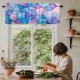 thumbnail image 5 of Nlue Purple Pink Jigsaw Window Valance Curtain Abstract Art Rod Pocket Short Curtain for Living Room, Bedroom & Kitchen Window Decor 60x18in, 5 of 8