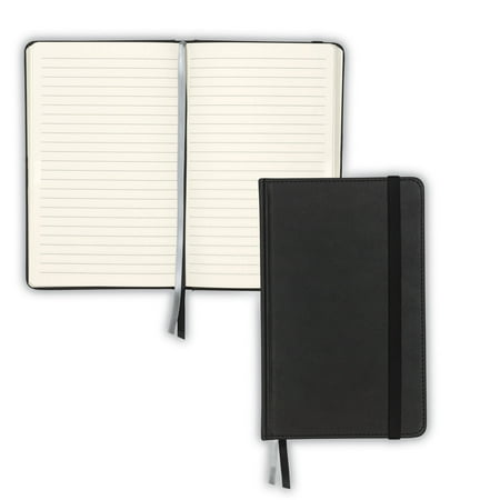 Samsill Hardcover Notebook, 5.25 Inch x 8.25 Inch, Black