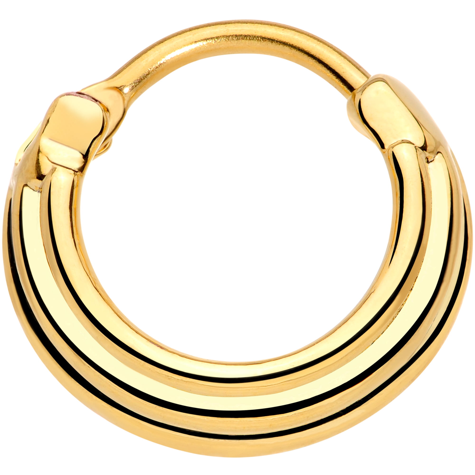 Body Candy 16G Plated Steel Septum Jewelry Bright Groove Septum Hoop