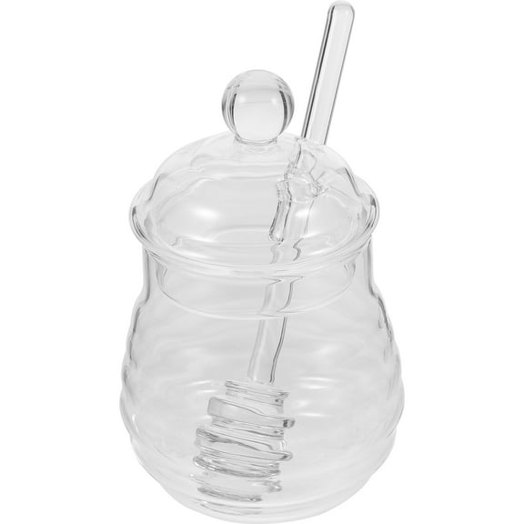 OUNONA  250 Ml Stirrers Transparent Honey Pot Jar with Spoon