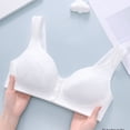 thumbnail image 5 of Ohufall Womens Front Button Closure Bras Solid Color Gathered Underwear No Underwire Thin Summer Everyday Comfortable Bras,36B/C-46B/C, 5 of 5