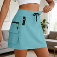 thumbnail image 2 of vigerkar Women's 18" Hiking Cargo Skort Athletic Skirt High Waist Quick Dry Golf Skort with Zipper Pockets, Dressy Casual Sporty Summer Outfits for Travel (BU1, M), 2 of 9