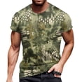 thumbnail image 6 of Mens Workout Shirts Big And Tall Short Sleeve Crewneck Camouflage T-Shirts Causal Stylish Camo Pullover Top Tees,Mint Green XL, 6 of 6